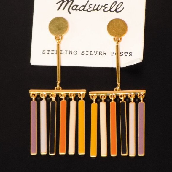 New $38 Madewell Retro Flapper Dangle Earrings Sterling Silver Posts - Picture 6 of 6